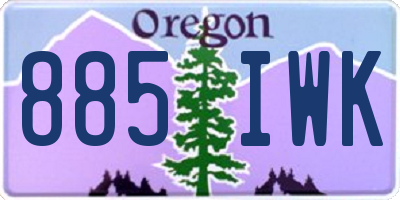 OR license plate 885IWK