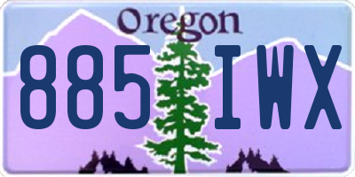 OR license plate 885IWX
