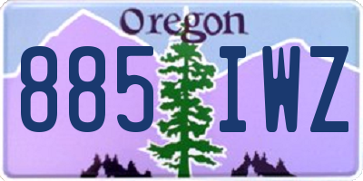 OR license plate 885IWZ