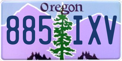 OR license plate 885IXV
