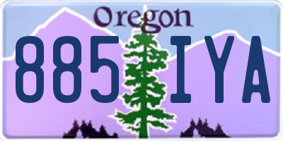 OR license plate 885IYA
