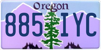 OR license plate 885IYC