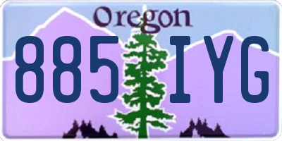 OR license plate 885IYG