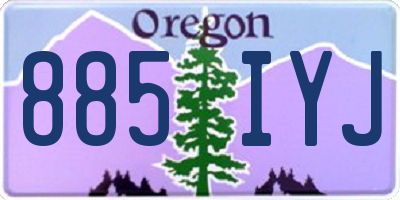 OR license plate 885IYJ