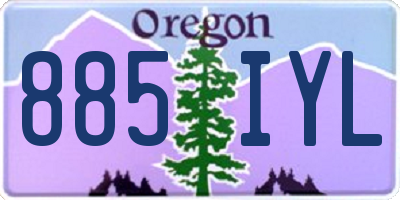 OR license plate 885IYL