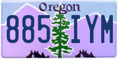 OR license plate 885IYM