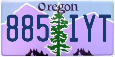 OR license plate 885IYT