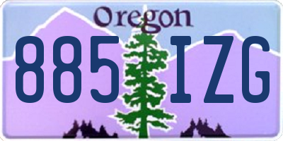 OR license plate 885IZG