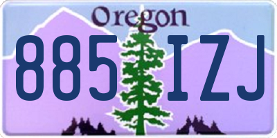 OR license plate 885IZJ