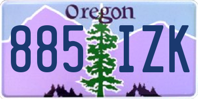 OR license plate 885IZK