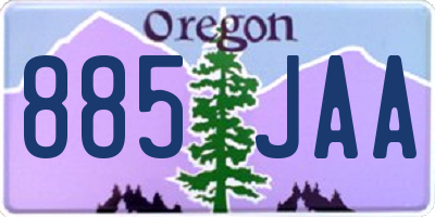 OR license plate 885JAA
