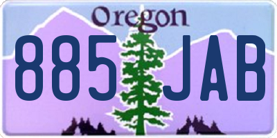 OR license plate 885JAB