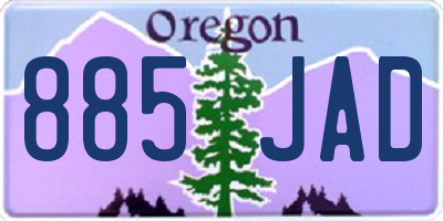 OR license plate 885JAD