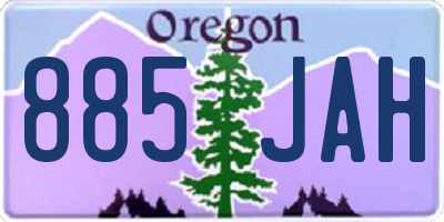 OR license plate 885JAH