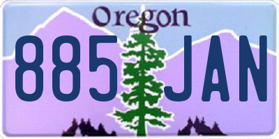 OR license plate 885JAN