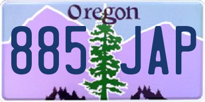 OR license plate 885JAP