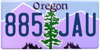 OR license plate 885JAU