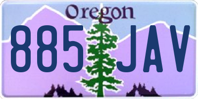 OR license plate 885JAV