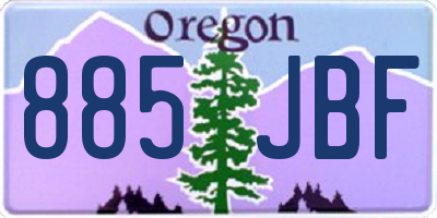 OR license plate 885JBF