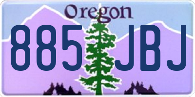 OR license plate 885JBJ