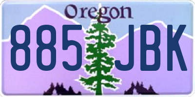OR license plate 885JBK
