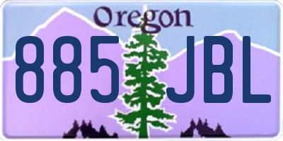 OR license plate 885JBL