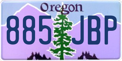 OR license plate 885JBP