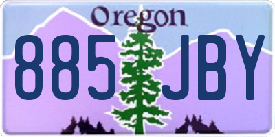 OR license plate 885JBY