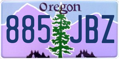 OR license plate 885JBZ