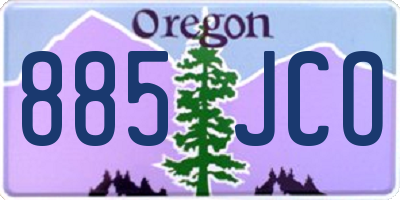 OR license plate 885JCO