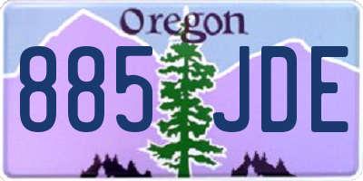 OR license plate 885JDE