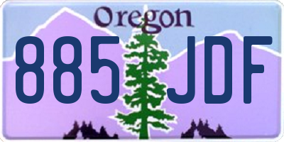 OR license plate 885JDF