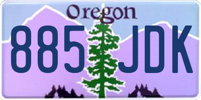 OR license plate 885JDK