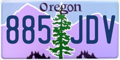 OR license plate 885JDV