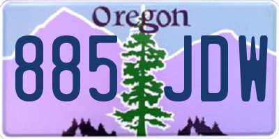 OR license plate 885JDW