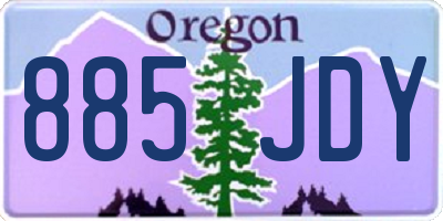 OR license plate 885JDY