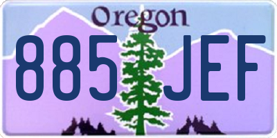 OR license plate 885JEF