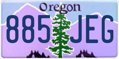 OR license plate 885JEG