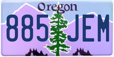 OR license plate 885JEM