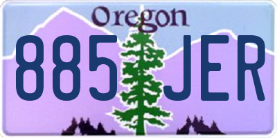 OR license plate 885JER
