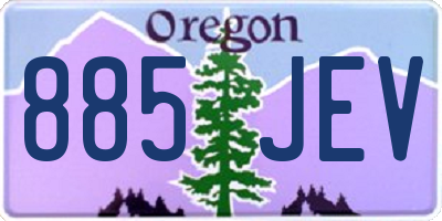 OR license plate 885JEV
