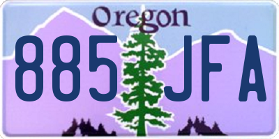OR license plate 885JFA