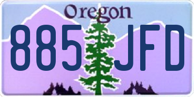 OR license plate 885JFD