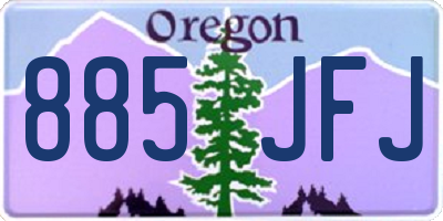 OR license plate 885JFJ