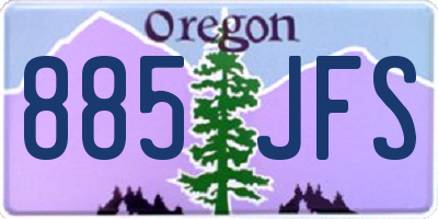 OR license plate 885JFS