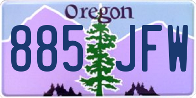 OR license plate 885JFW