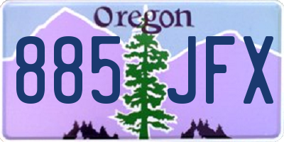 OR license plate 885JFX