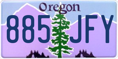 OR license plate 885JFY