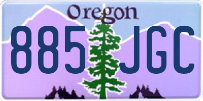 OR license plate 885JGC