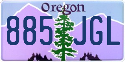 OR license plate 885JGL